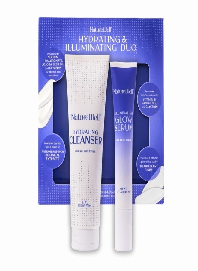 NATURE WELL NATUREWELL Hydrating Cleanser & Illuminating Glow Serum Skincare Duo, Nourishes & Moisturizes While Providing A Natural Luminous Finish, For All Skin Types - Image 1